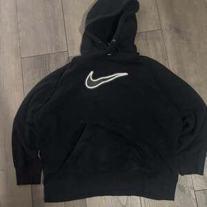 Nike Black Embroidered Swoosh Pullover Hoodie